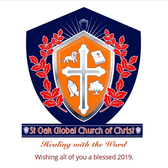 St Oak Global Church of Christ crest with a New Year blessing
